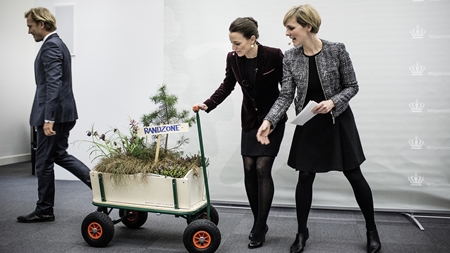 Den nye miljøminister, Kirsten Brosbøl, fik en mobil randzone i tiltrædelsesgave. 