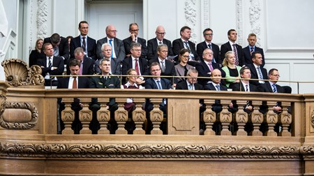 Billedet er taget fra åbningen af Folketinget i 2014, siden da har blandt andre Justitsministeriet fået ny departementschef med Barbara Bertelsen.