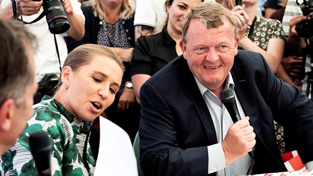 Mette Frederiksen (S) og Lars Løkke Rasmussen (V) bevarede den gode stemning til Folkemøde på Bornholm – bare ikke når det handlede om EU.
