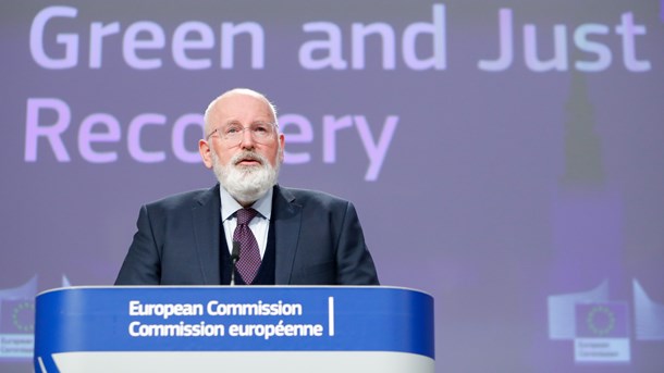 Vicepræsident i EU-Kommissionen Frans Timmermans står i spidsen for "European Green Deal" og præsenterede i forrige måned et forslag til en grøn genopretningsplan.