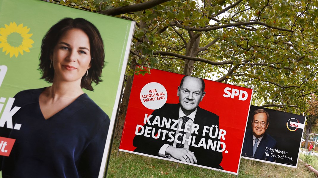 Skal Annalena Baerbock (De Grønne), Olaf Scholz (SPD) eller Armin Laschet (CDU) være den nye kansler?