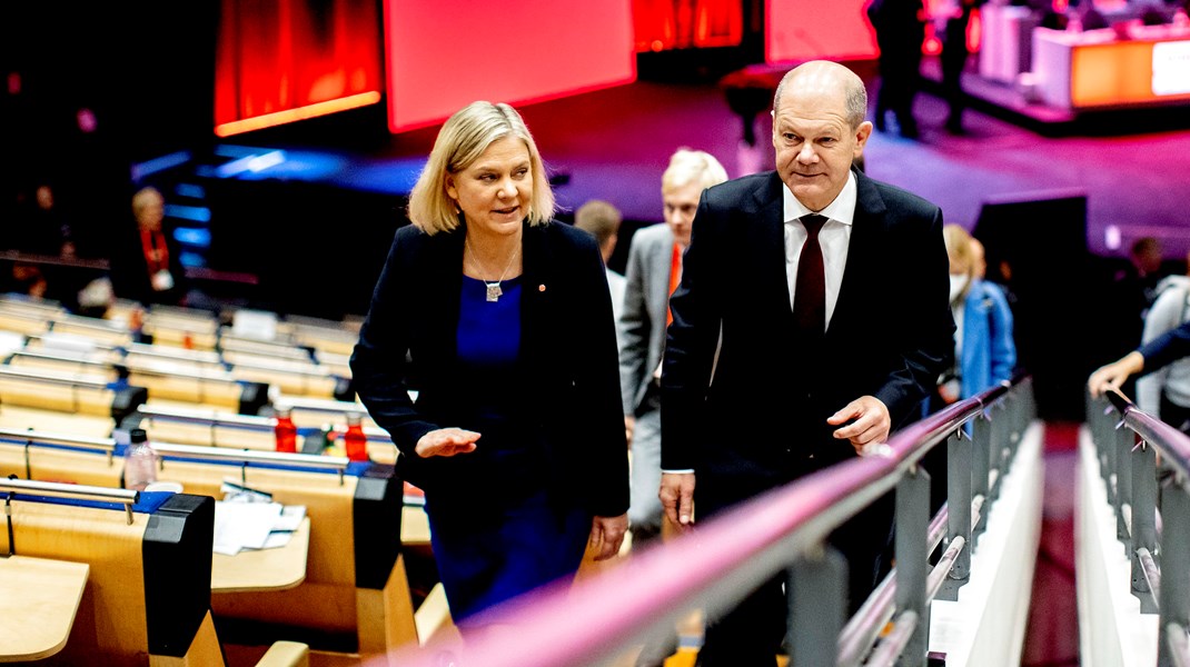 De svenske socialdemokraters nye formand, Magdalena Andersson, fik besøg af Tysklands kommende kansler, Olaf Scholz, under sin partikongres i Göteborg i sidste uge.&nbsp;