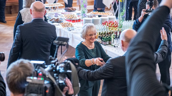 Blandt gæsterne til Pia Kjærsgaards reception var både Søren Pape, Pernille Vermund og Lars Løkke Rasmussen.