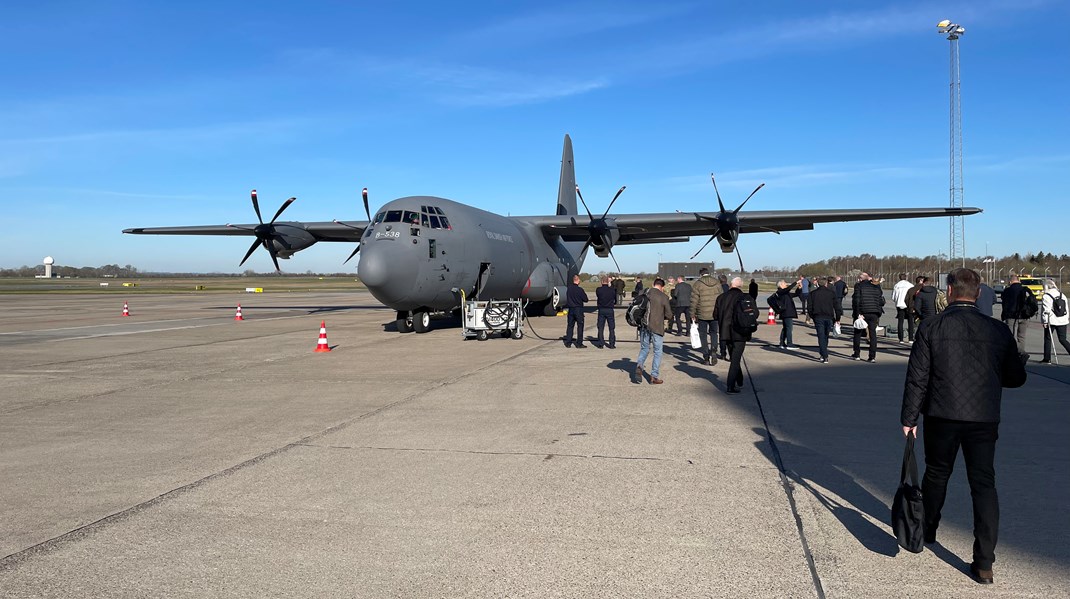 C-130 Hercules-flyet, der blev stillet til rådighed af forsvarschef Flemming Lentfer. 