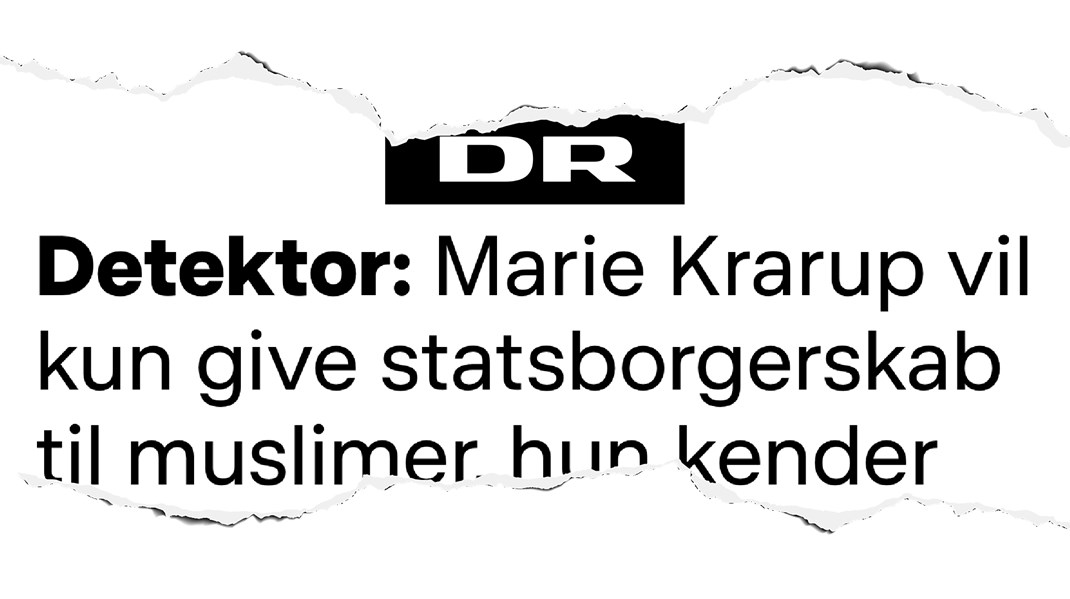 I november 2021 skrev DR om udtalelser fra tidligere formand for indfødsretsudvalget Marie Krarup (fhv. medlem af DF), som eksperter vurderede kunne være i strid med regler om diskrimination.