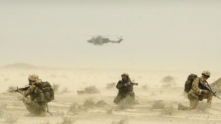 Soldater fra vestlige lande i aktion i Irak i 2003.