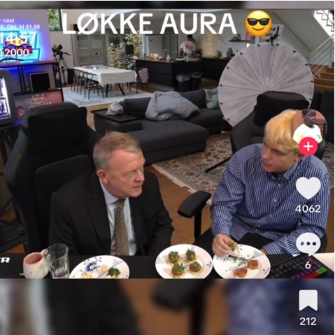 Lars Løkke Rasmussen på besøg hos streameren Rasmus Søndergaard.