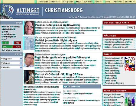 Forsiden af Altinget | Christiansborg 2004.